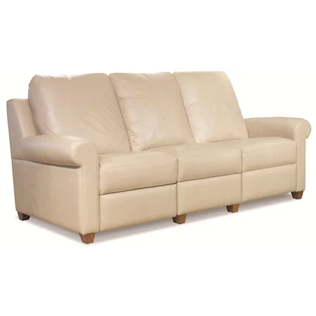 Contemporary Power Reclining Sofa with Rolled Arms